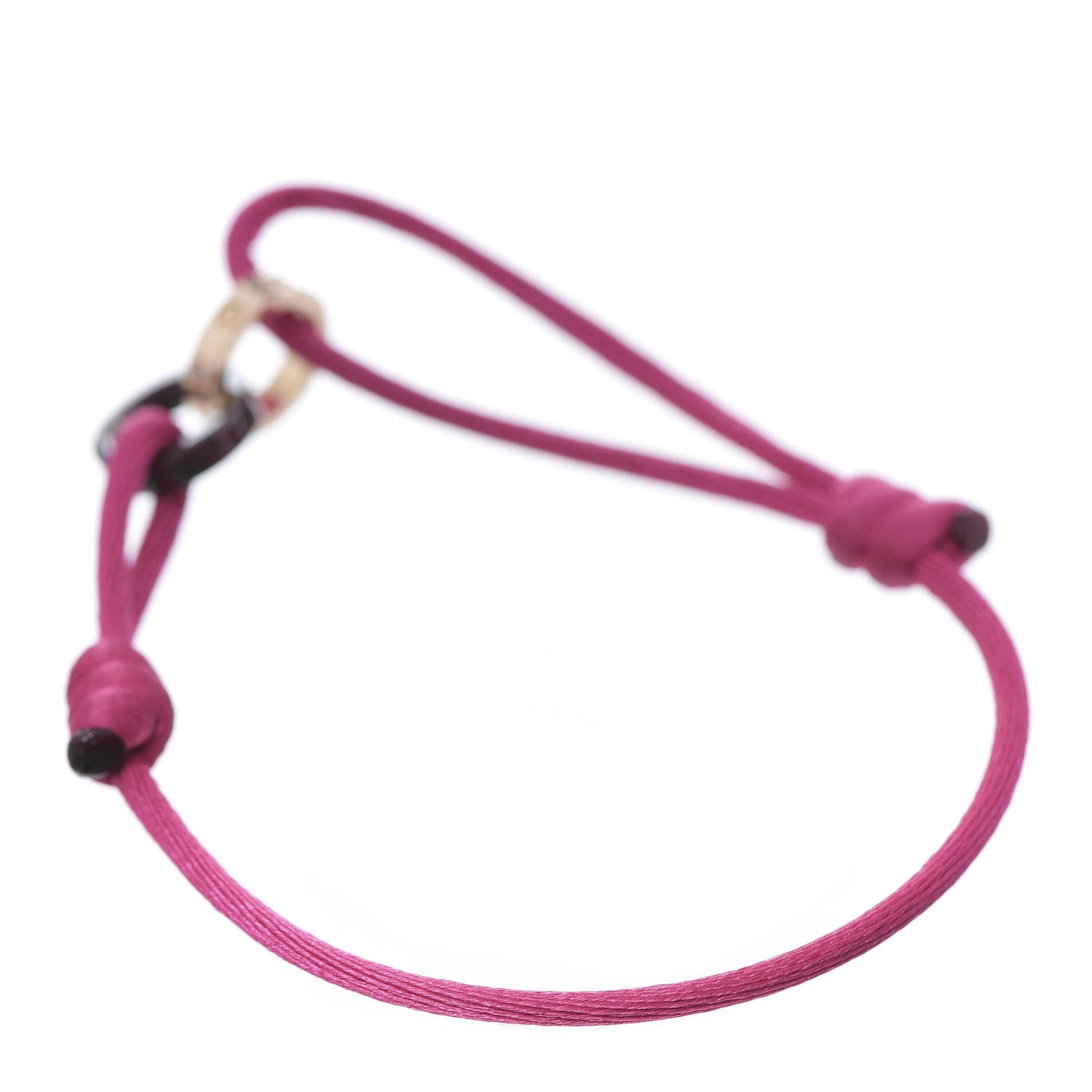 Cartier 18K Pink Gold Ceramic 4 Diamond LOVE Cord Bracelet Hot Pink 3 of 8