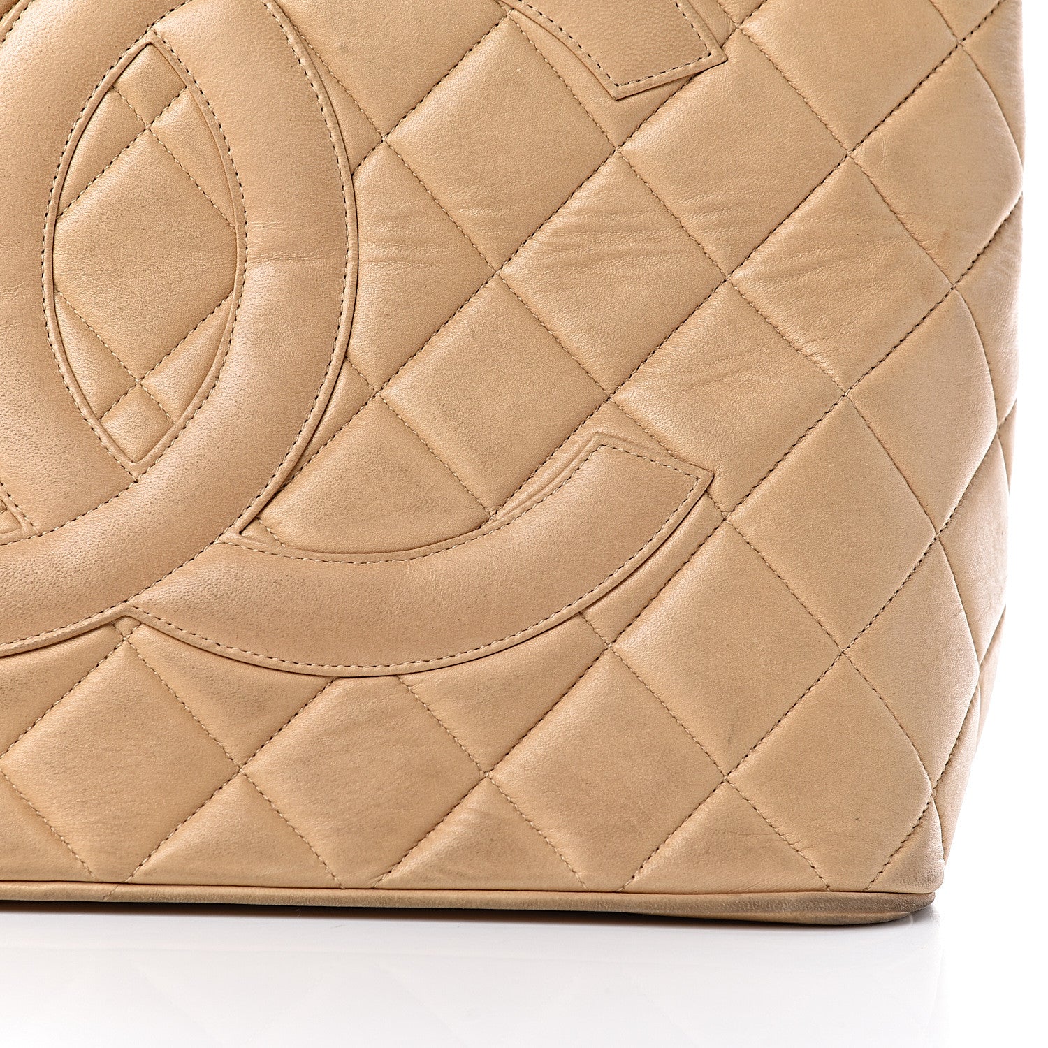 Chanel Lambskin Quilted Medallion Tote Beige 14 of 27