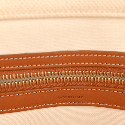 Celine Canvas Calfskin Horizontal Cabas Natural Tan 8 of 14