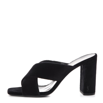 Saint Laurent Velvet LouLou 95 Mules 41 Black 1 of 8