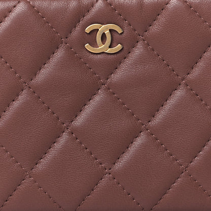 Chanel Lambskin Quilted Small Curvy Pouch Cosmetic Case Red 8 of 9