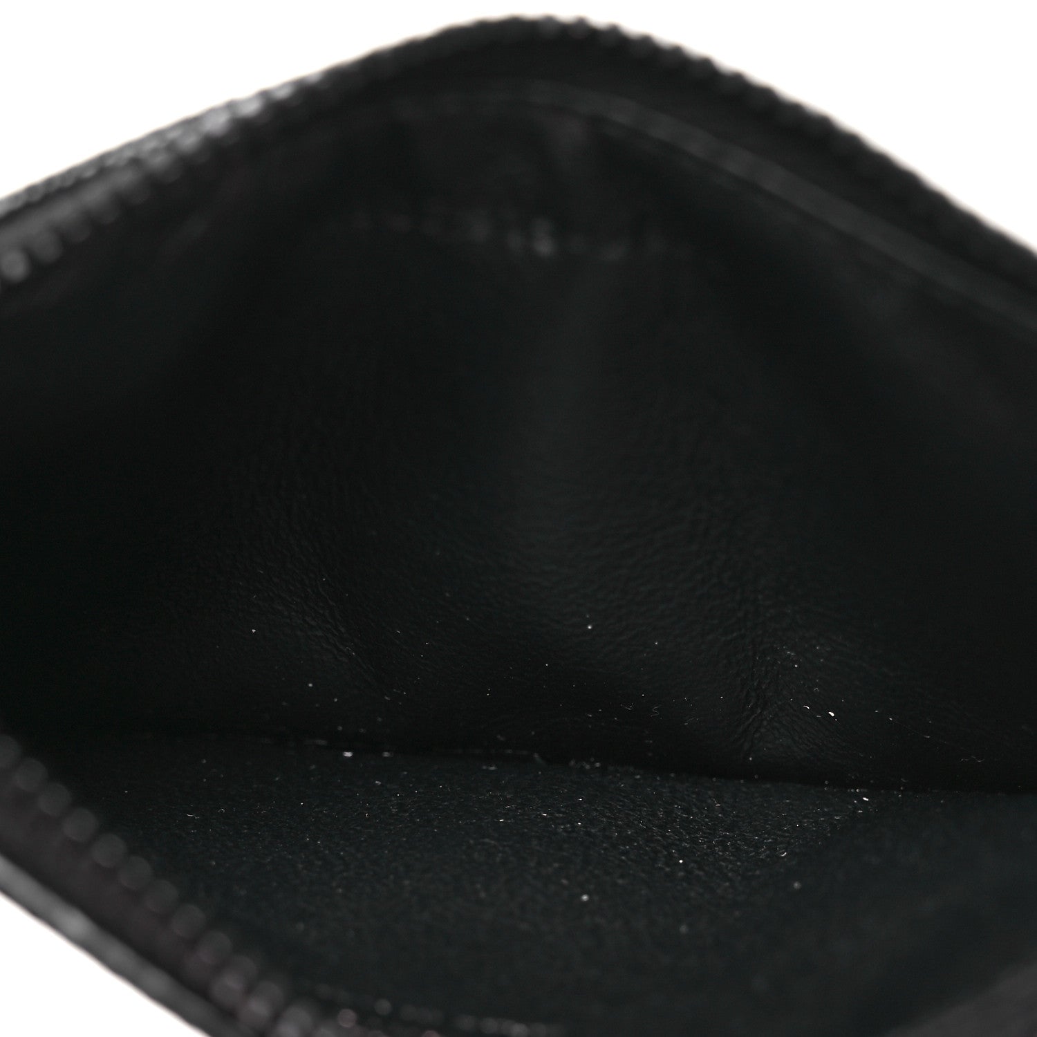 Saint Laurent Grain De Poudre Matelasse Chevron Monogram Fragments Zippered Card Case Black 5 of 8