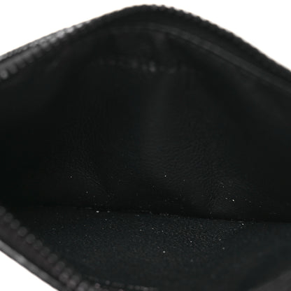 Saint Laurent Grain De Poudre Matelasse Chevron Monogram Fragments Zippered Card Case Black 5 of 8