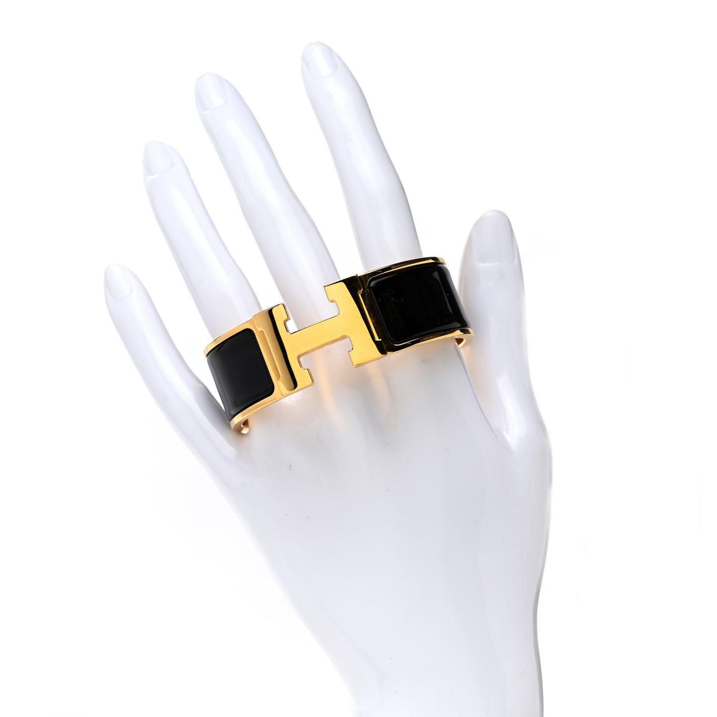 Enamel Wide Clic Clac H Bracelet PM Black