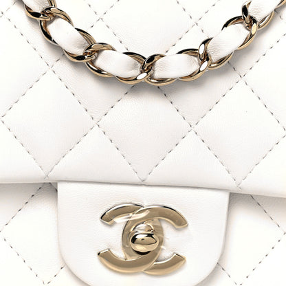 Chanel Lambskin Quilted Mini Rectangular Flap White 8 of 15