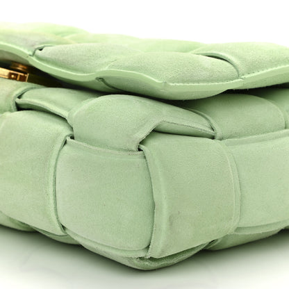 Bottega Veneta Suede Maxi Intrecciato Padded Chain Cassette Crossbody Bag Wasabi 9 of 12