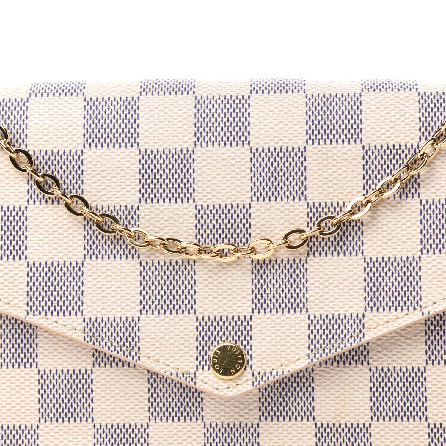 Louis Vuitton Damier Azur Pochette Felicie Chain Wallet Rose Ballerine 11 of 12