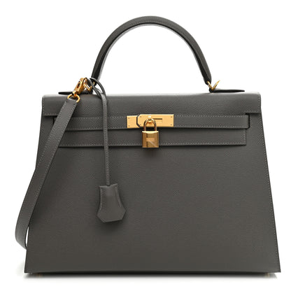Hermes Epsom Kelly Sellier 32 Gris Meyer 1 of 11