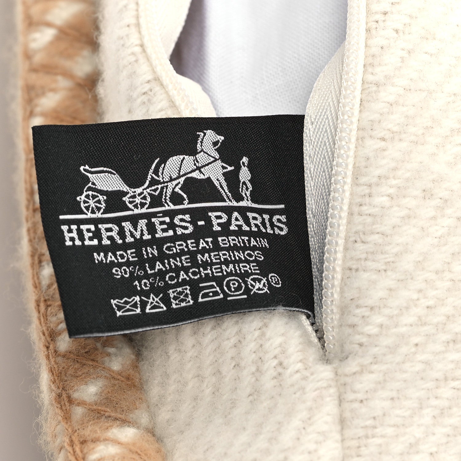Hermes Wool Cashmere H Riviera Pillow Sable 3 of 3