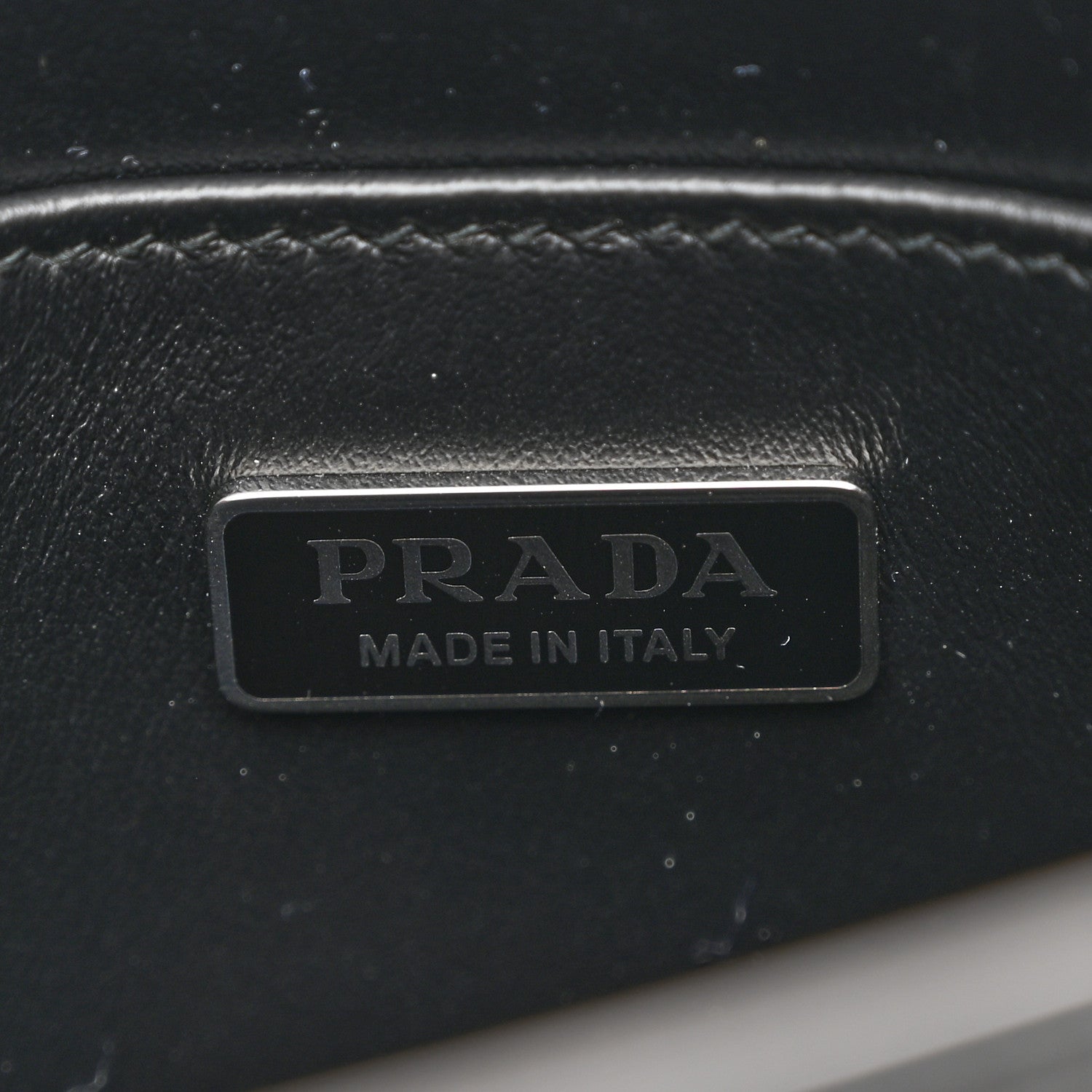 Prada Soft Calfskin Triangle Logo Embossed Small Double Handle Crossbody Tote Black 6 of 10
