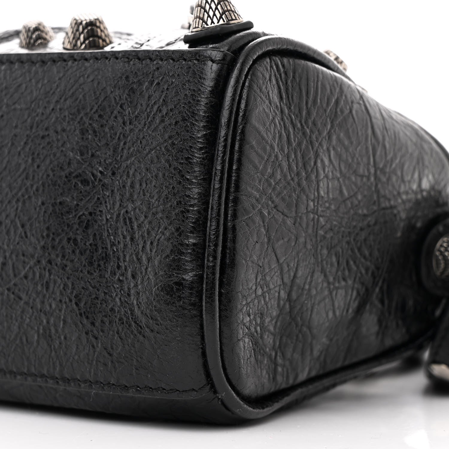 Balenciaga Agneau Arena Crystal Neo Nano Cagole Handbag Black 12 of 12