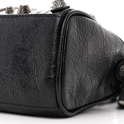 Balenciaga Agneau Arena Crystal Neo Nano Cagole Handbag Black 12 of 12