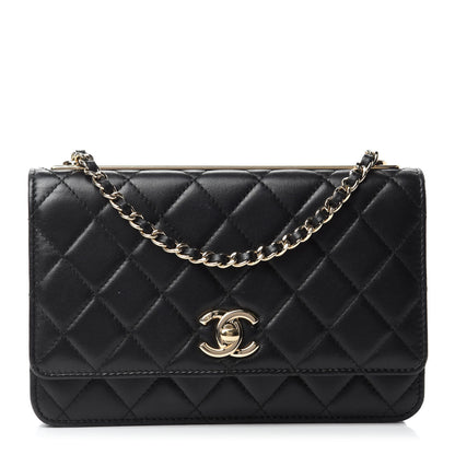 Chanel Lambskin Quilted Trendy CC Wallet On Chain WOC Black 1 of 14