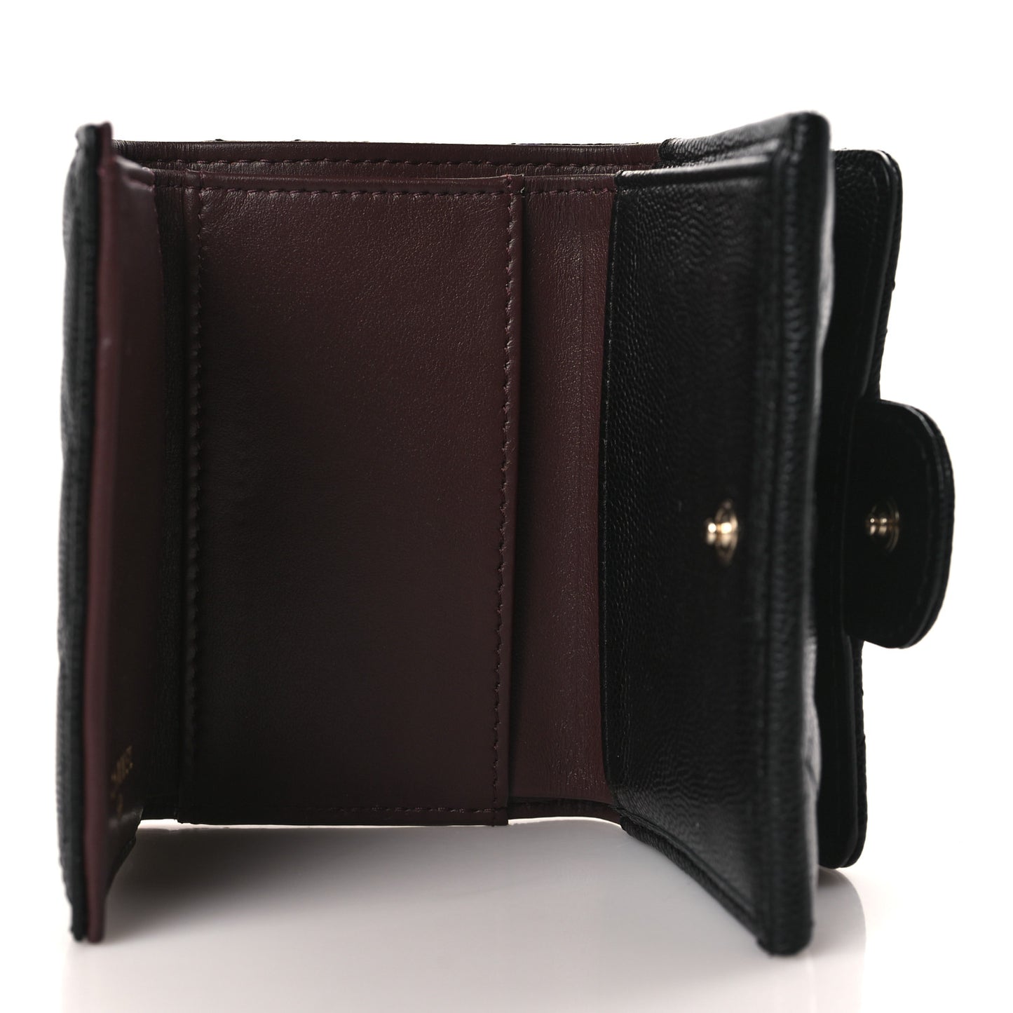 Caviar Quilted Double Flap Wallet Black