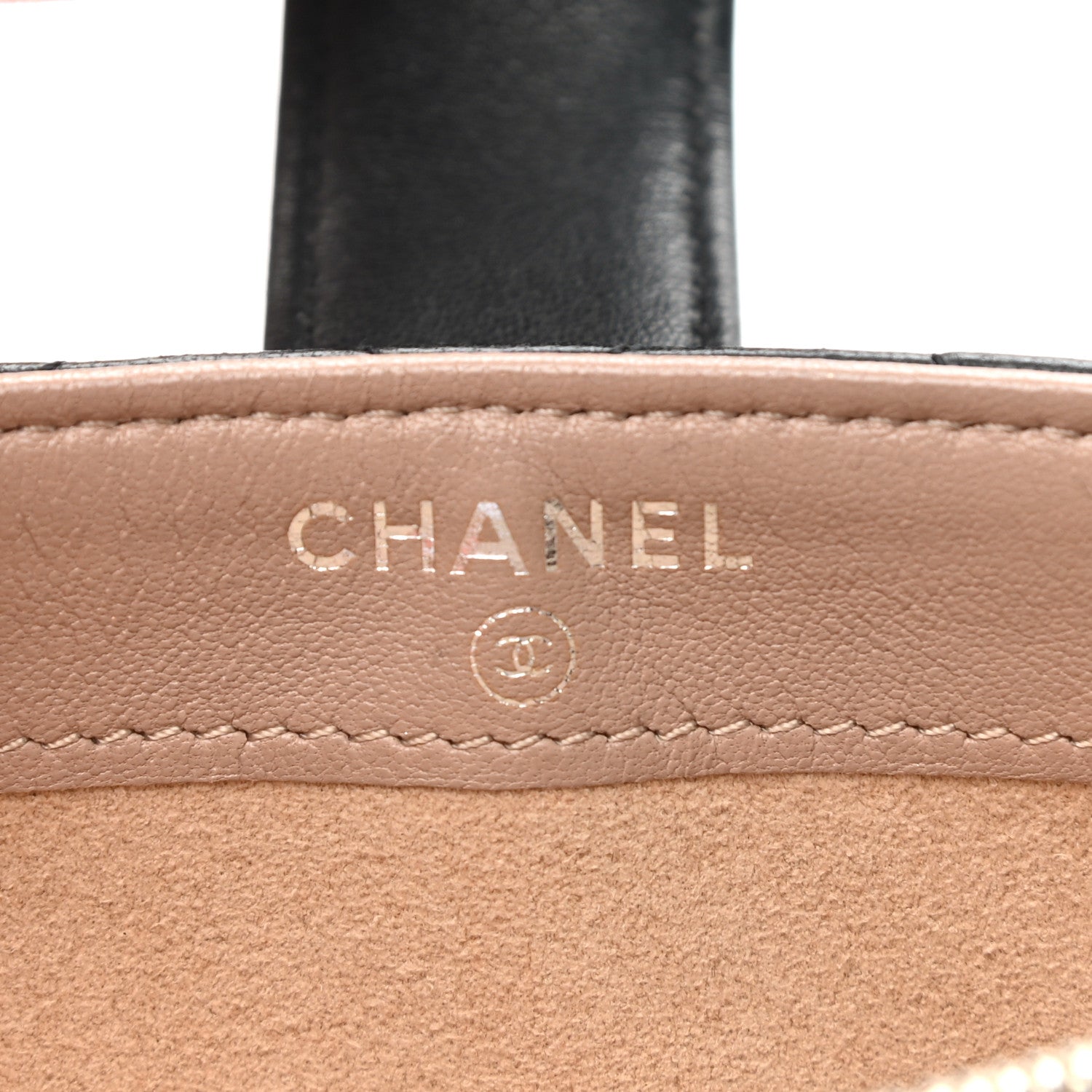 Chanel Lambskin Quilted Mini Phone Holder Clutch Black 6 of 8