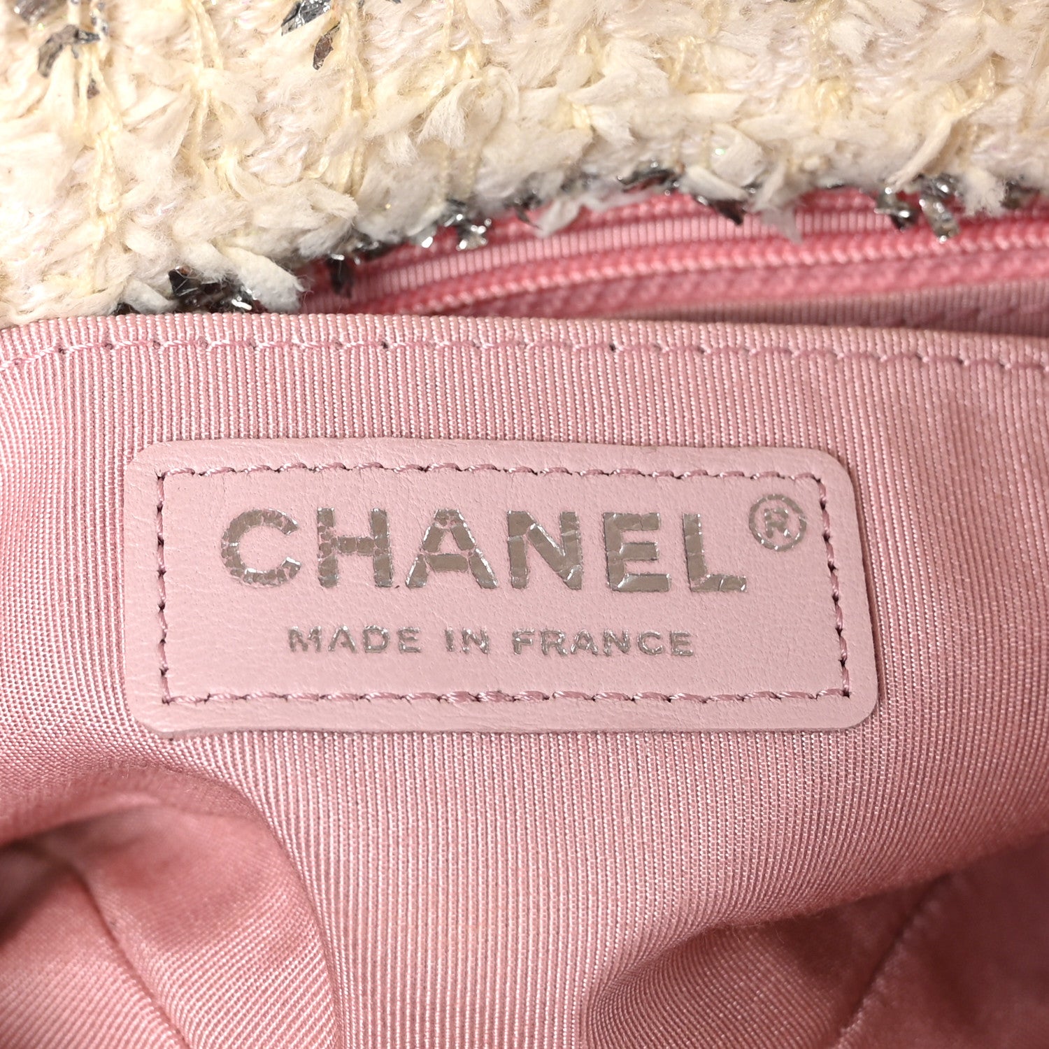 Chanel Tweed Quilted Mini Rectangular Flap Light Pink Silver Blue 7 of 10