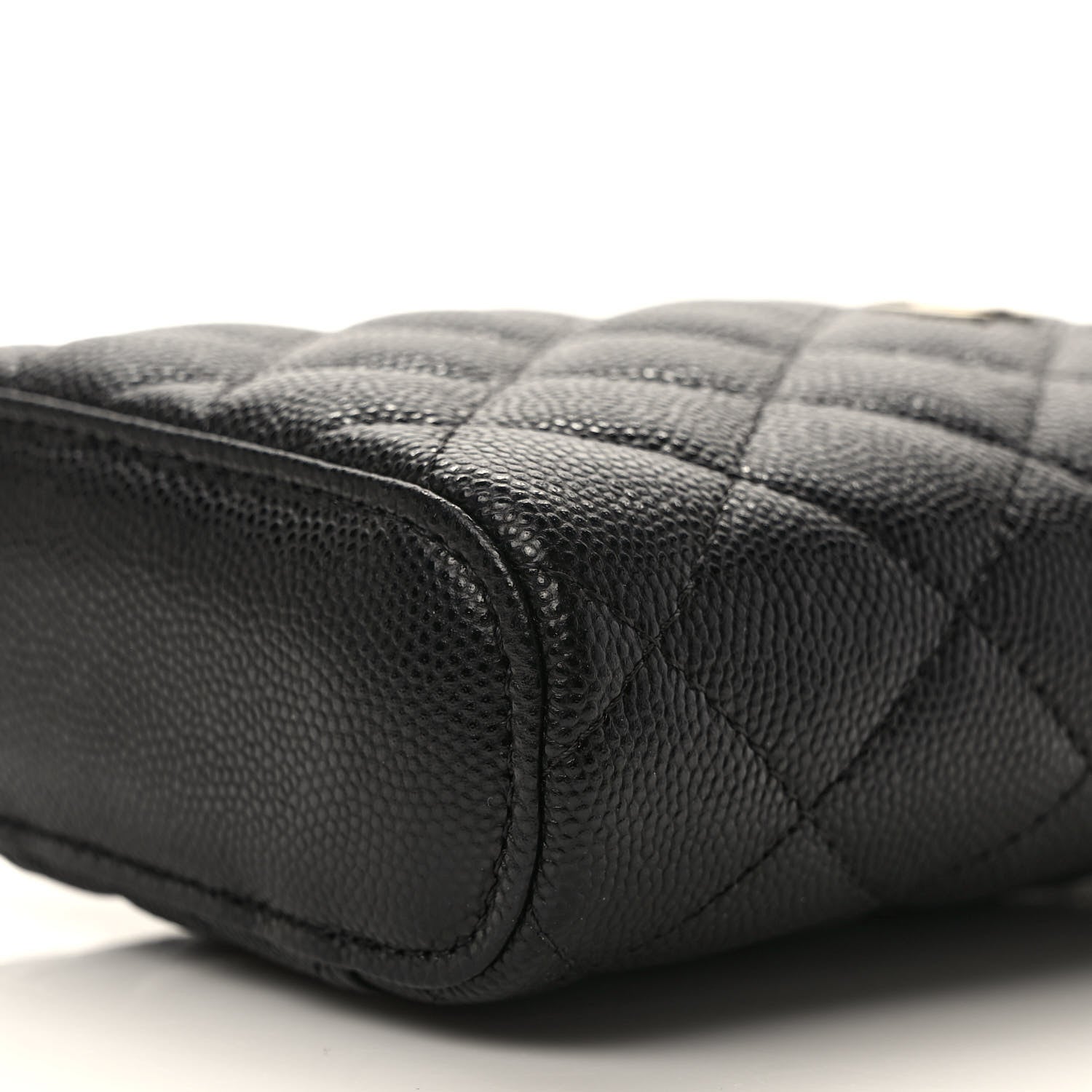 Chanel Caviar Quilted Small Vertical Coco Beauty Vanity Case With Chain Black 9 of 10