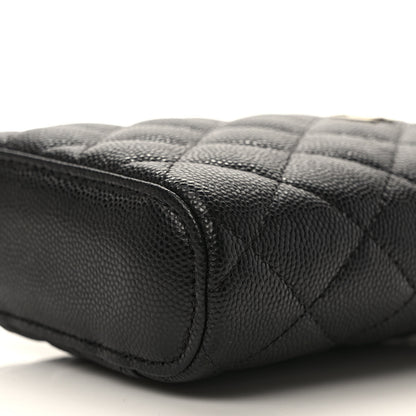 Chanel Caviar Quilted Small Vertical Coco Beauty Vanity Case With Chain Black 9 of 10