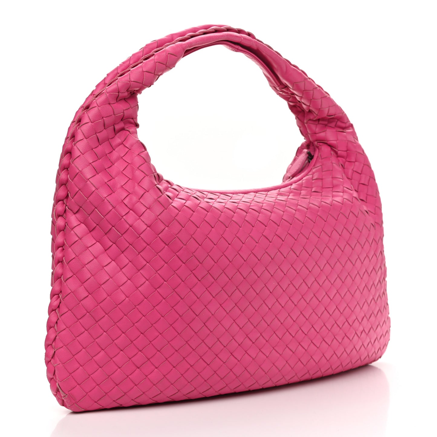 Nappa Intrecciato Medium Veneta Hobo Fuchsia