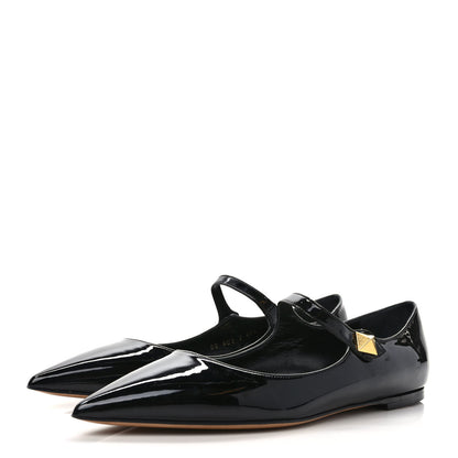 Valentino Garavani Patent Tiptoe Ballerina Flats 40.5 Black 3 of 9