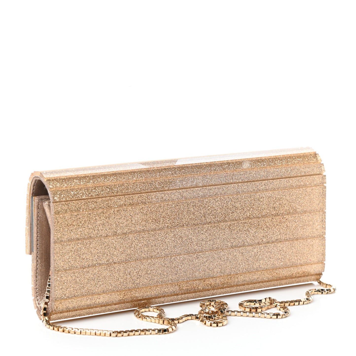Acrylic Glitter Sweetie Clutch Gold