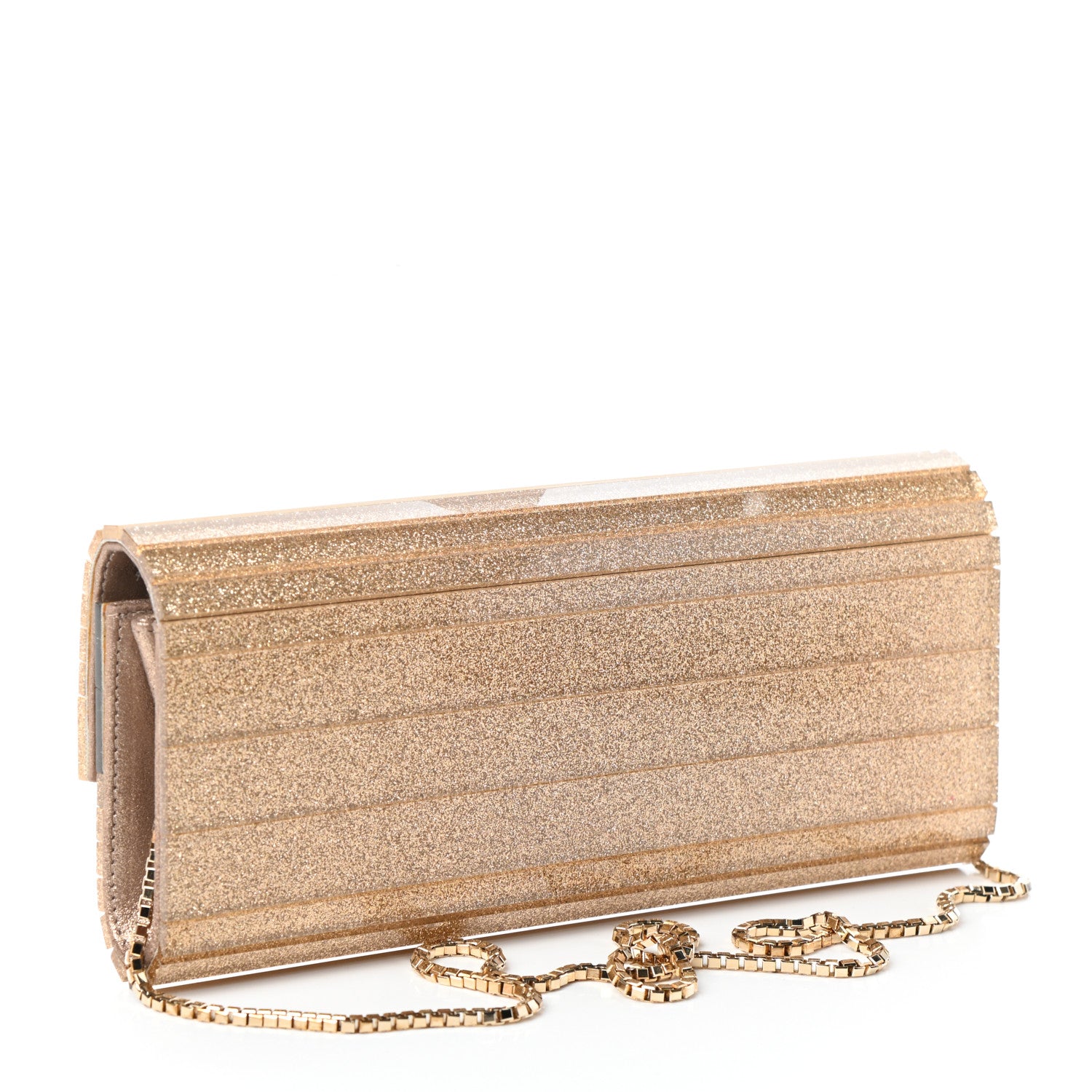 Jimmy Choo Acrylic Glitter Sweetie Clutch Gold 3 of 9