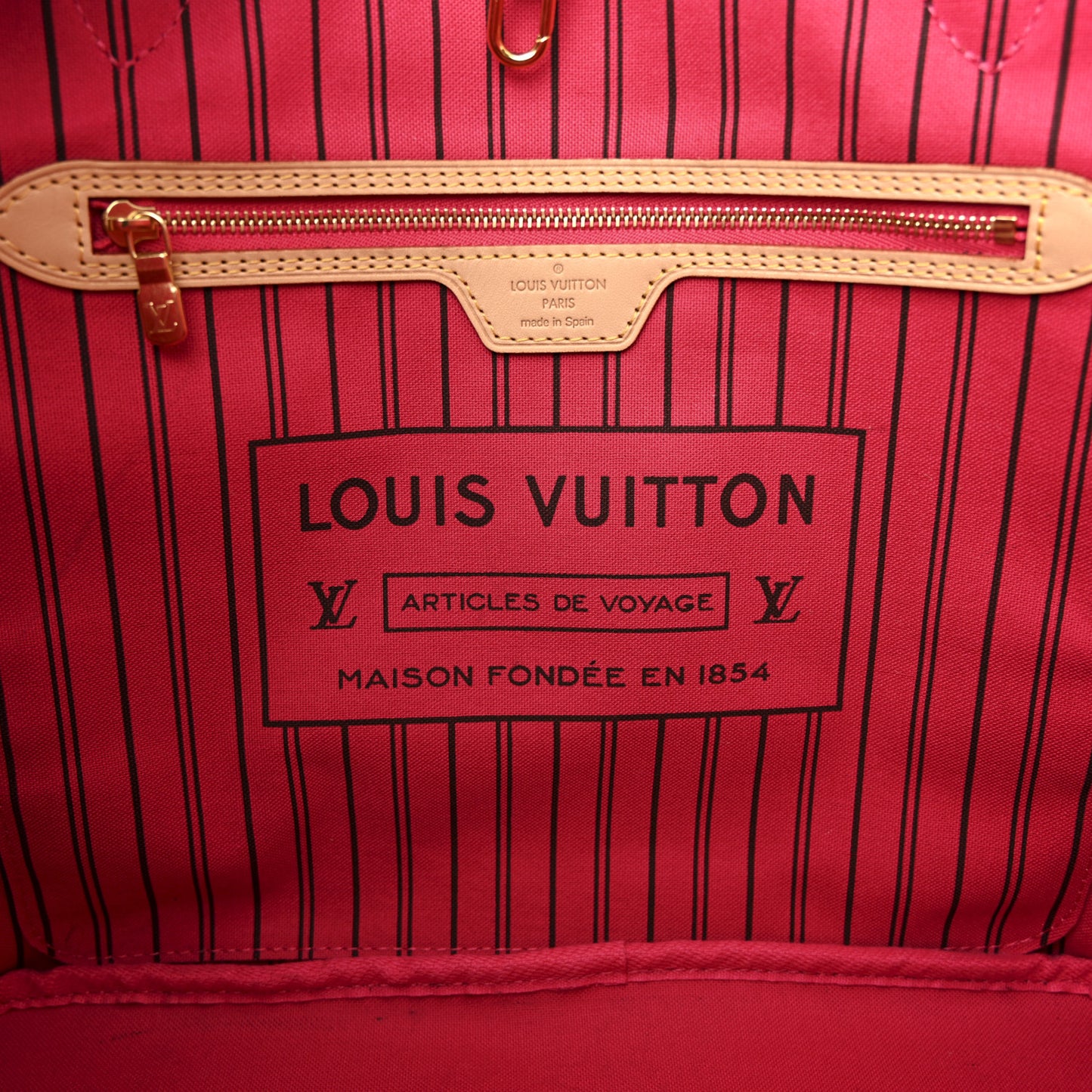 Monogram Bay Neverfull MM Rose Ballerine Poppy
