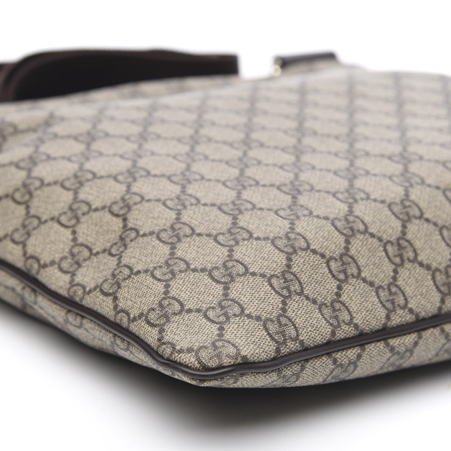 GG Supreme Monogram Medium Flat Messenger Bag Dark Brown