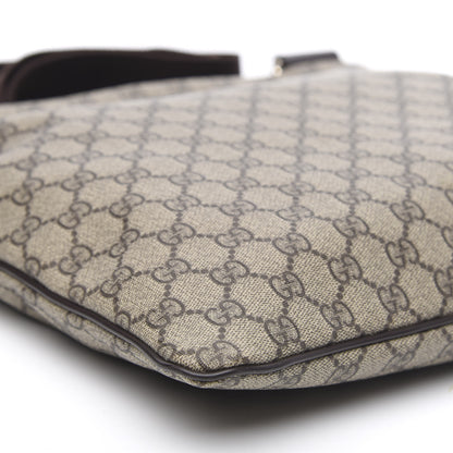 Gucci GG Supreme Monogram Medium Flat Messenger Bag Dark Brown 8 of 12