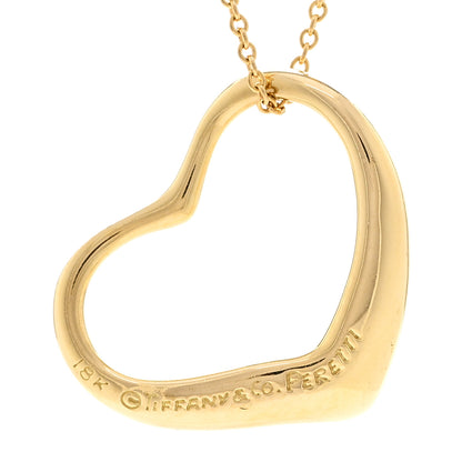 Tiffany 18K Yellow Gold 22mm Elsa Peretti Open Heart Pendant Necklace 5 of 5