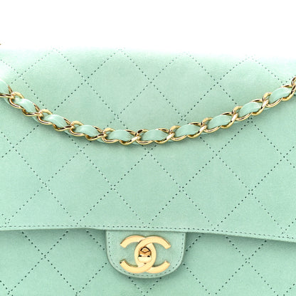 Chanel Suede Calfskin Small Souplissimo Maxi Flap Green 8 of 10