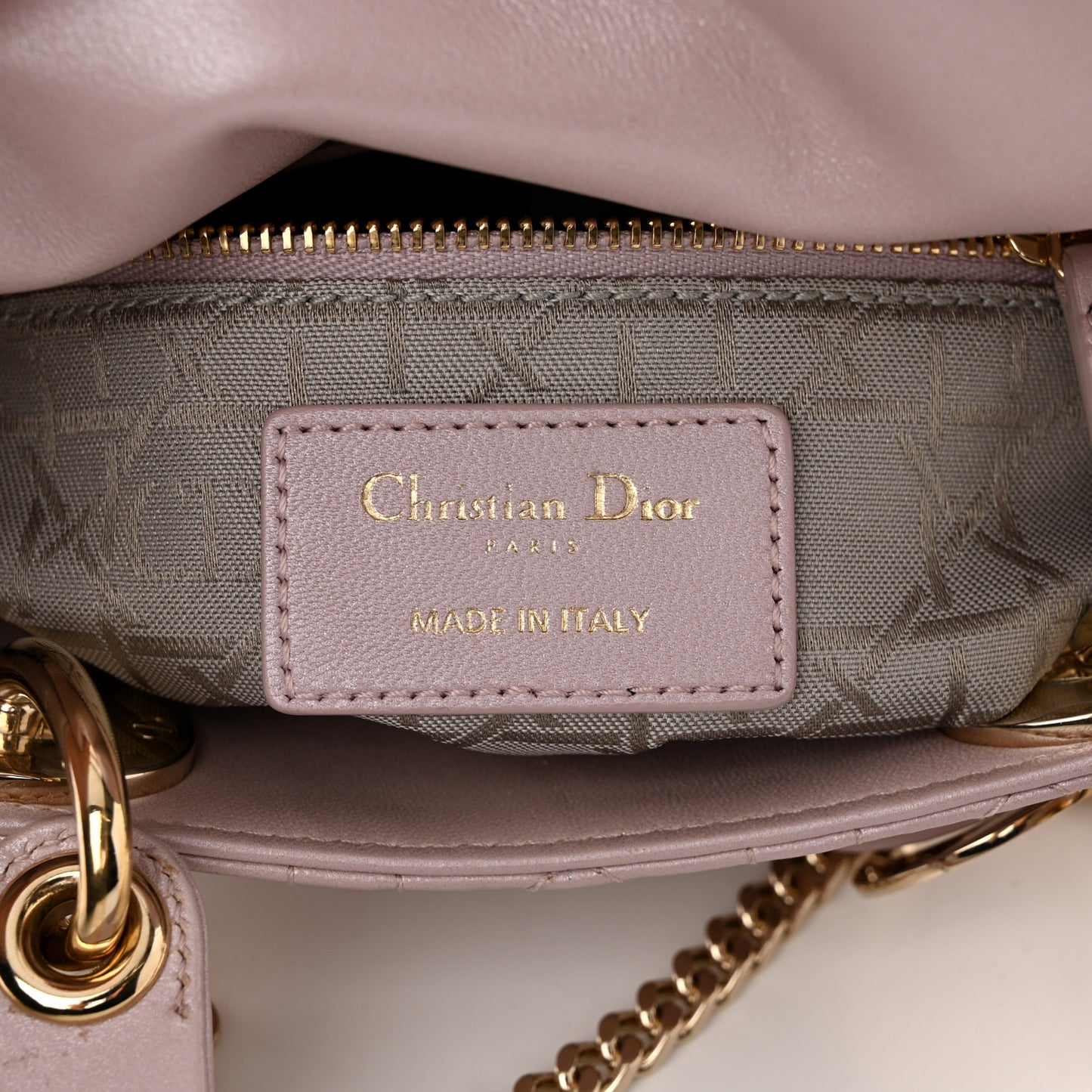 Lambskin Cannage Mini Lady Dior Rose Clair