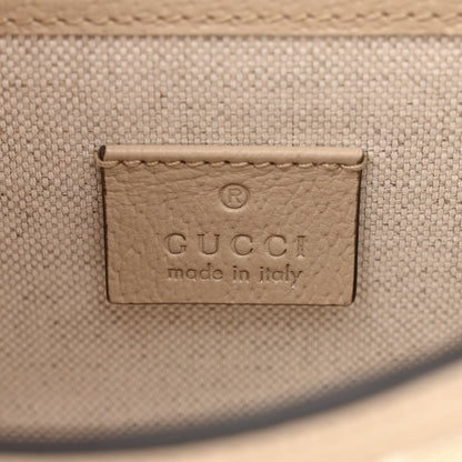 Gucci GG Supreme Monogram Textured Dollar Calfskin Mini Horsebit 1955 Shoulder Bag Beige Mystic White Oatmeal 6 of 10