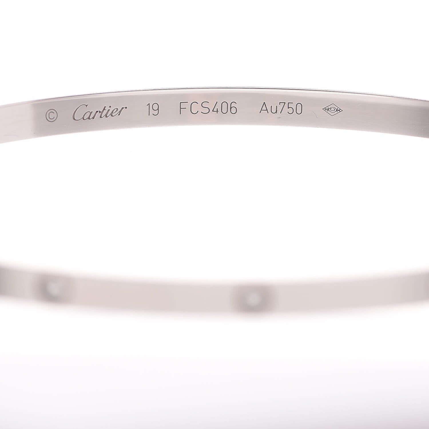 Cartier 18K White Gold 10 Diamond Small LOVE Bracelet 19 4 of 6