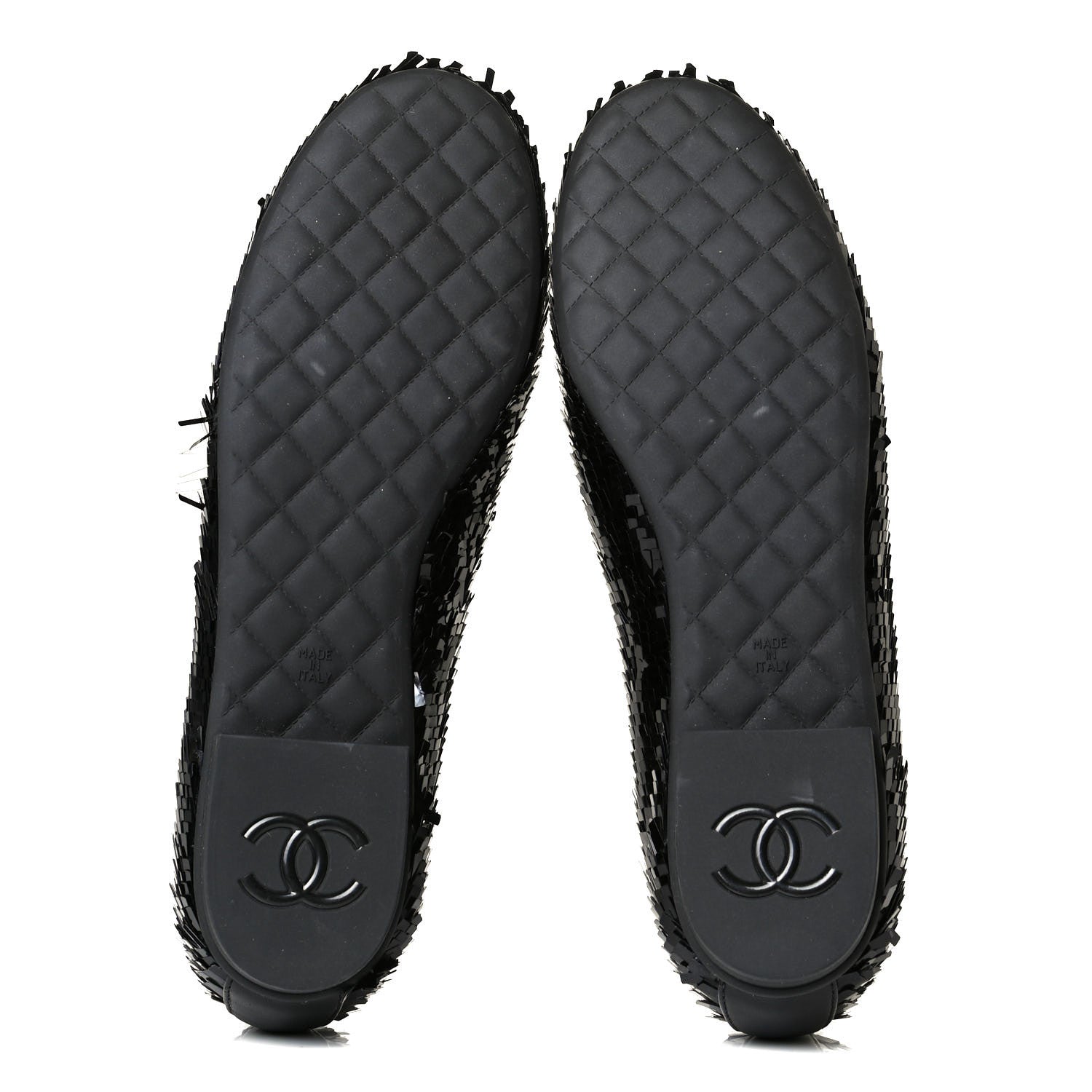 Chanel Sequin CC Loafers 37.5 Black 7 of 10