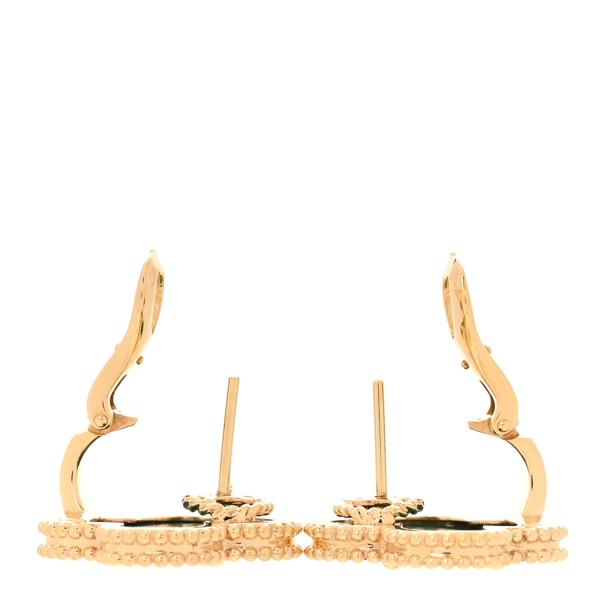 18K Yellow Gold Malachite Magic Alhambra Earrings