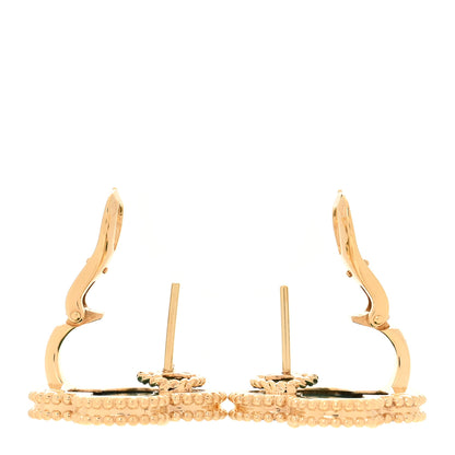 Van Cleef & Arpels 18K Yellow Gold Malachite Magic Alhambra Earrings 3 of 4