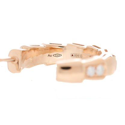 Bulgari 18K Rose Gold Diamond Serpenti Viper Hoop Earrings 6 of 7