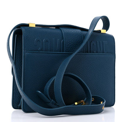 Christian Dior Grained Calfskin 30 Montaigne Flap Bag Blue 3 of 11