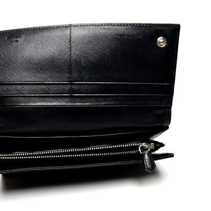 Prada Tessuto Nylon Continental Flap Wallet Black 4 of 12