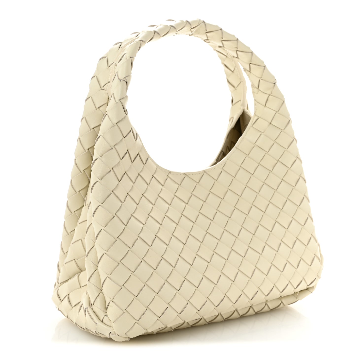 Nappa Intrecciato Small Campana Shoulder Bag Sea Salt