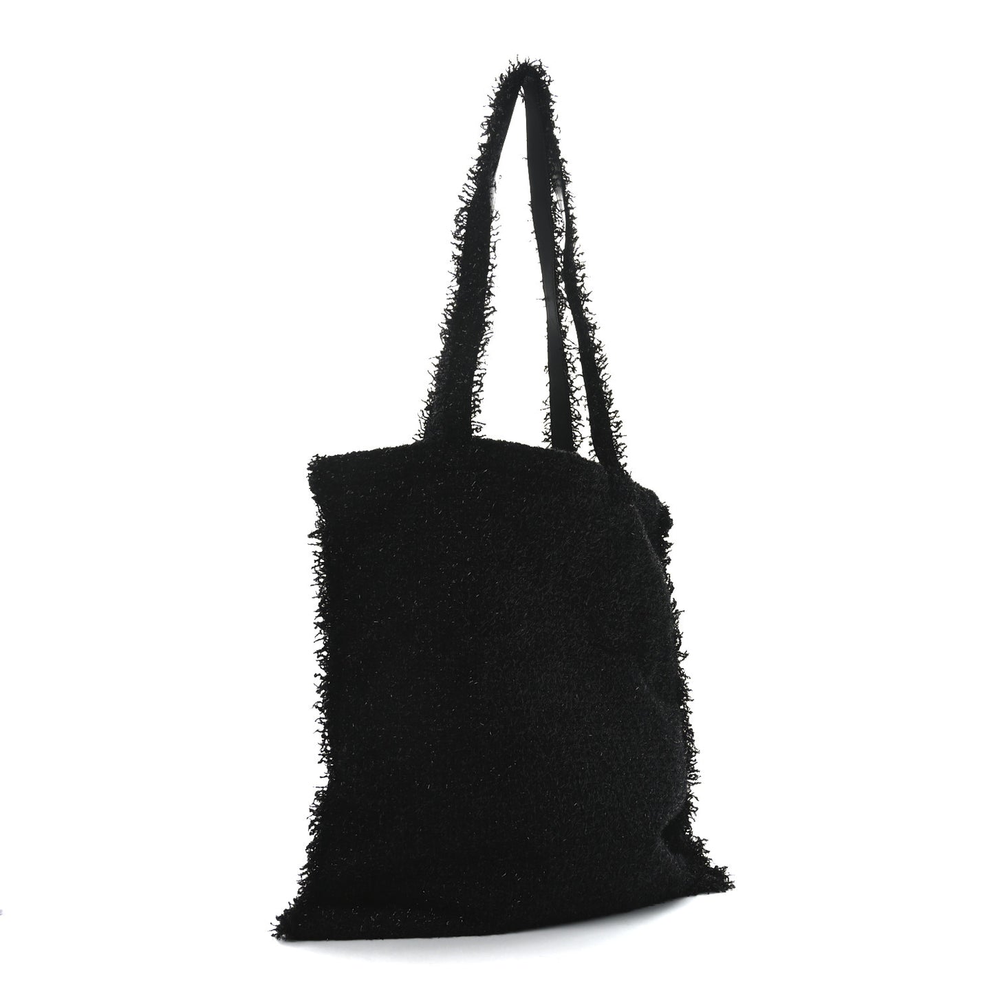 Tweed Resin Strass Large Robot Shopping Bag Black