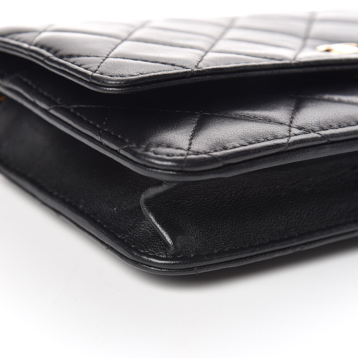 Chanel Lambskin Quilted Wallet On Chain WOC Black 10 of 12