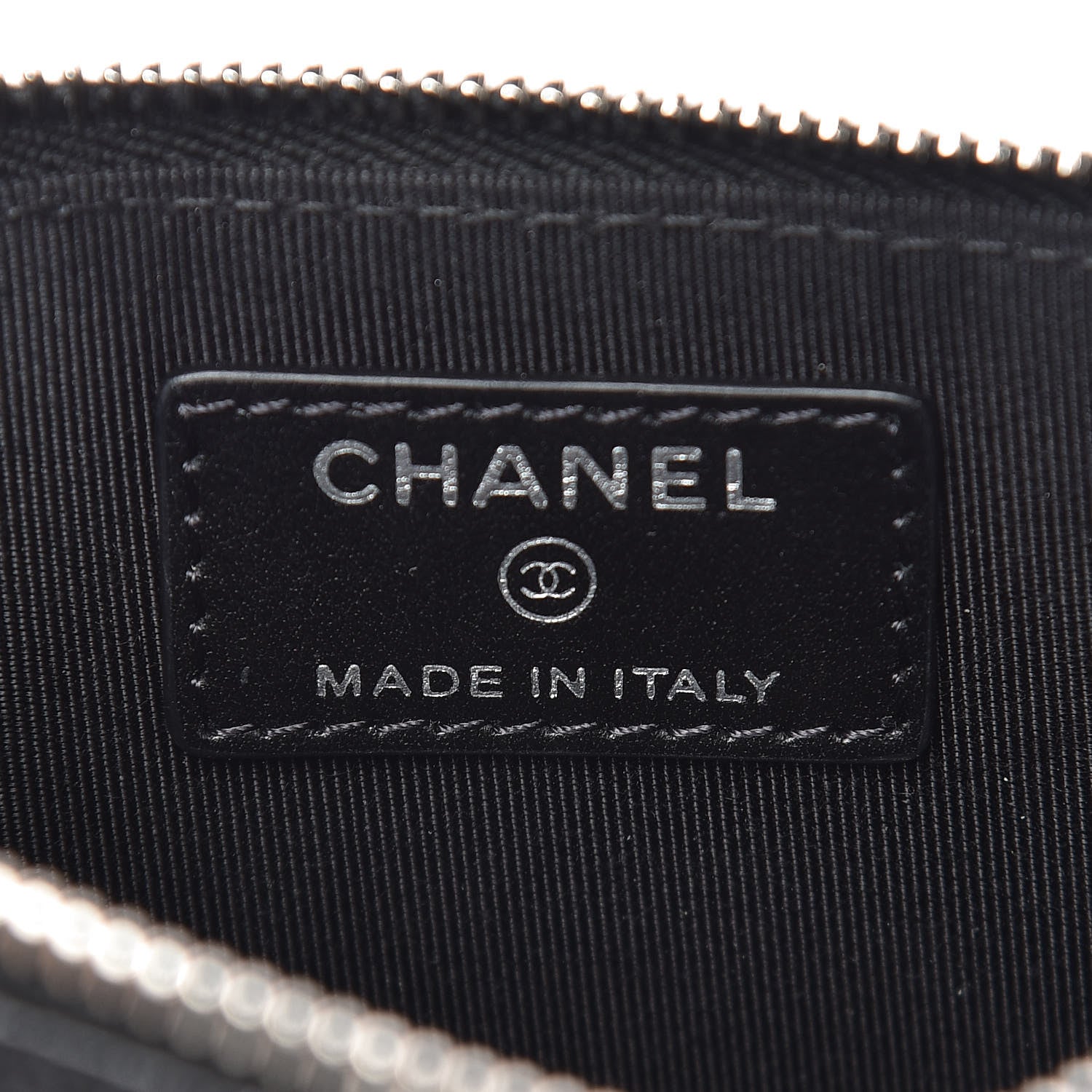 Chanel Iridescent Caviar Quilted Classic Zip Pouch Black 6 of 7