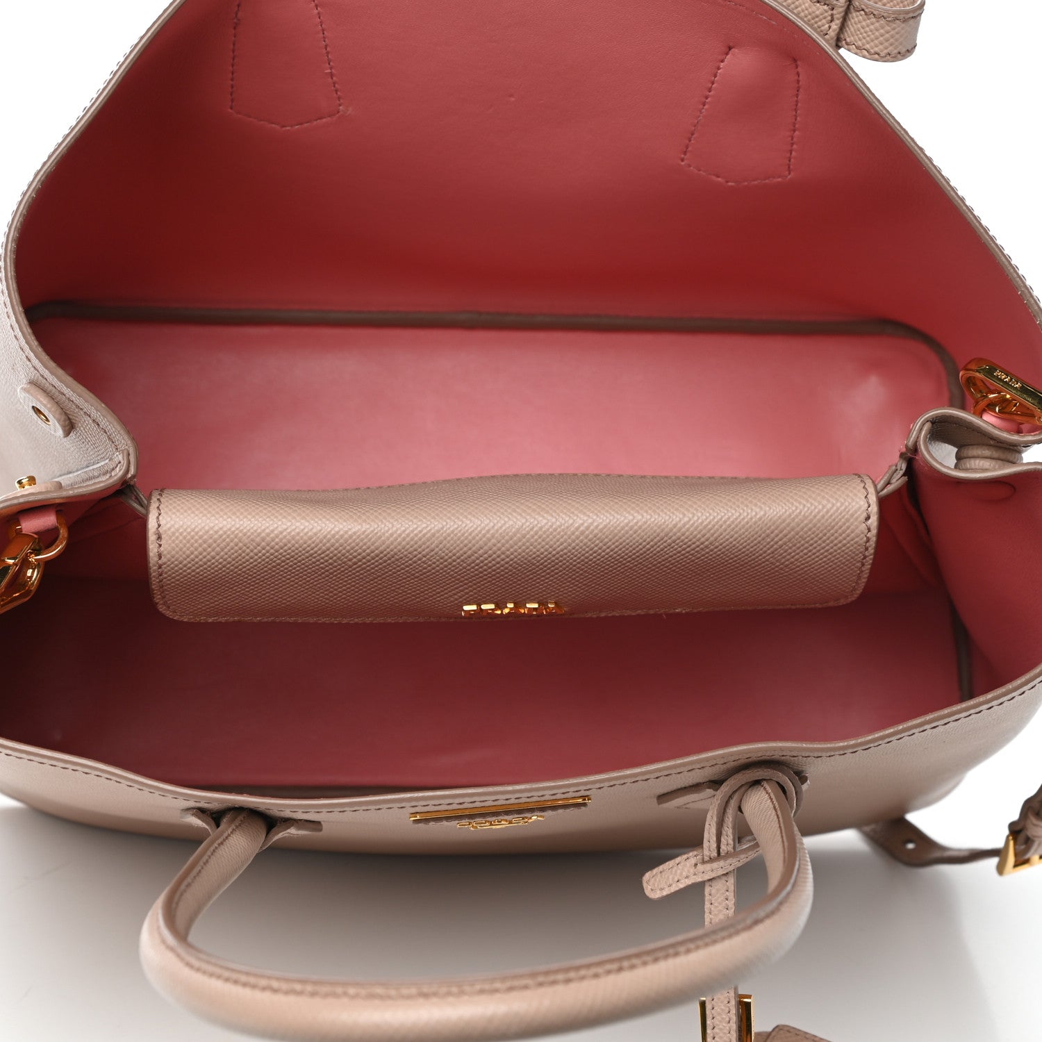 Prada Saffiano Cuir Medium Double Bag Cammeo Rosa 5 of 12