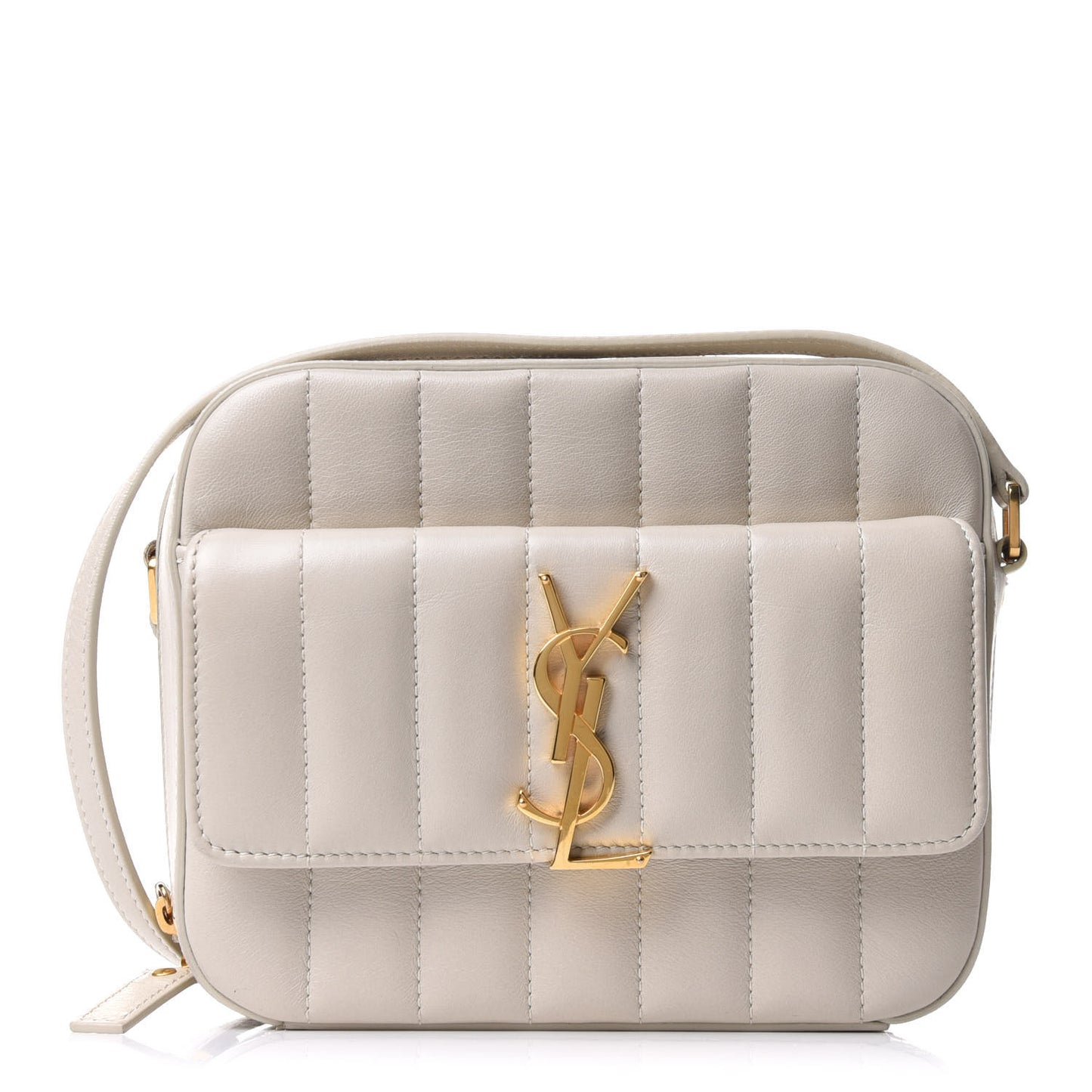 Lambskin Matelasse Monogram Vicky Camera Bag Crema Soft