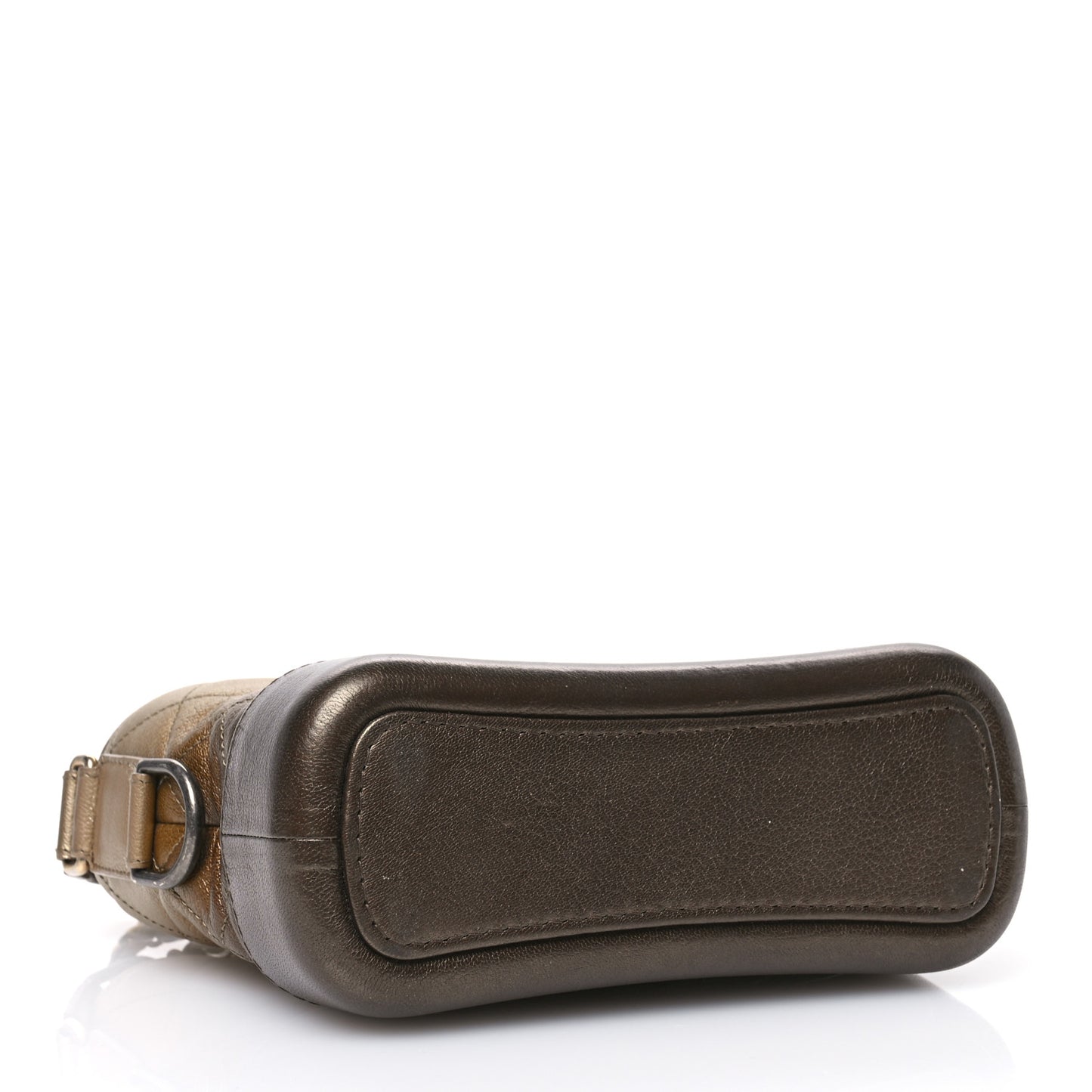 Metallic Goatskin Quilted Small Gabrielle Hobo Gold Bronze