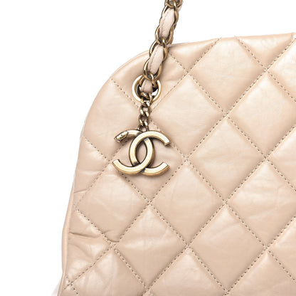 Chanel Aged Calfskin Large Just Mademoiselle Bowling Bag Beige 11 of 11