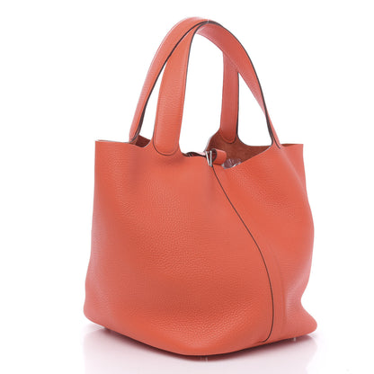 Hermes Taurillon Clemence Picotin 26 GM Orange Poppy 4 of 11