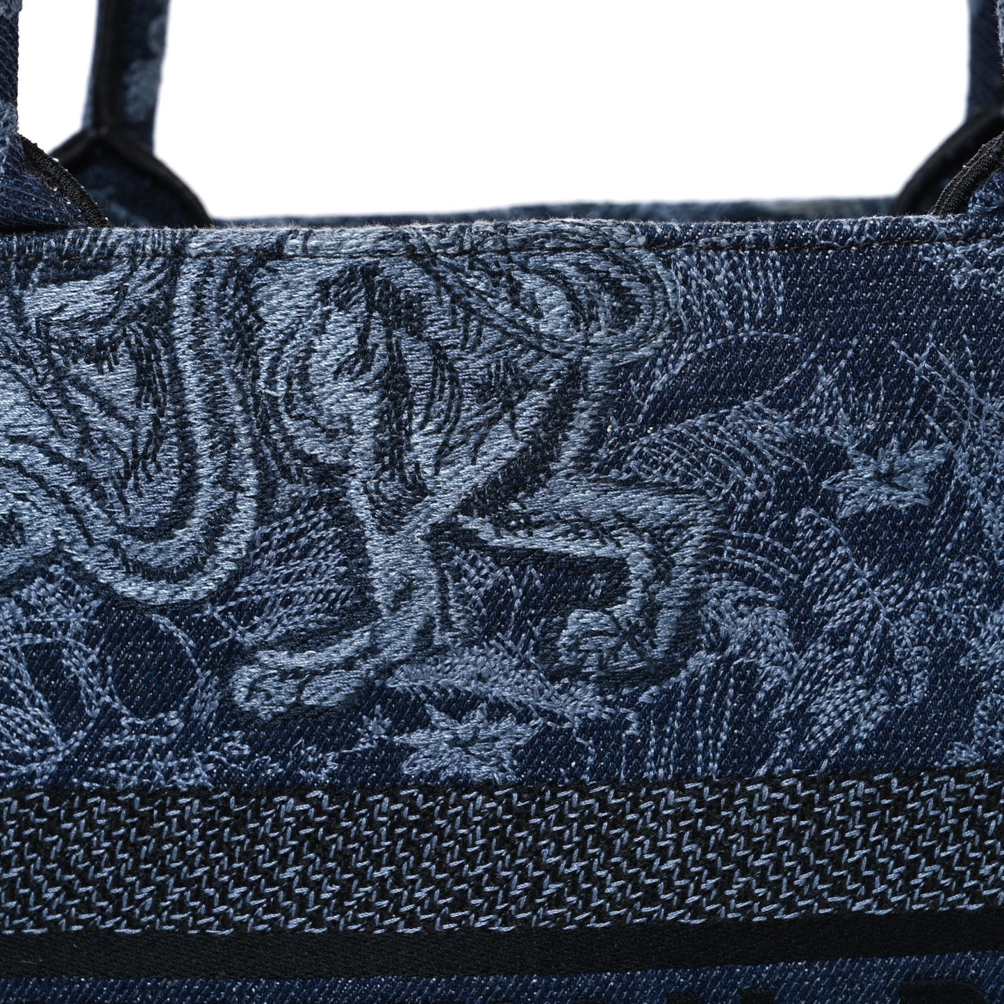 Canvas Embroidered Medium Dioriviera Toile De Jouy Book Tote Blue Black Blue Black